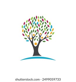 family tree logo template vector illustration