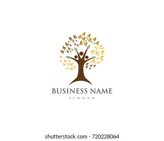family tree logo template vector illustration