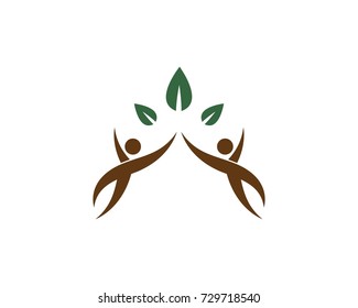 family tree logo template vector illustration