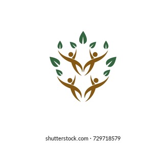 family tree logo template vector illustration