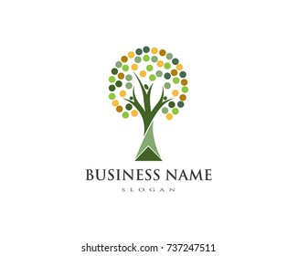 family tree logo template vector illustration