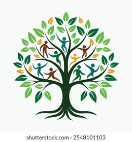 a family tree logo vector, tree vector art