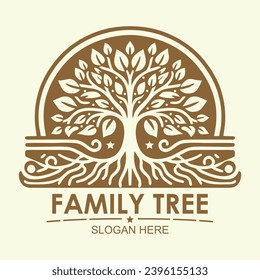 Diseño vectorial de logotipo de árbol familiar 