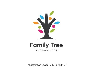 Family tree logo vector with modern concept design idea