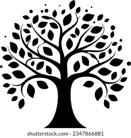 Family Tree - Minimalist and Flat Logo - Vector illustration