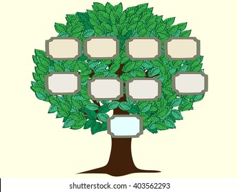 Family tree one person vector background