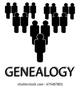 Family tree. Pedigree. Genealogical tree.Family icon.  Four generations. Business hierarchy structure.