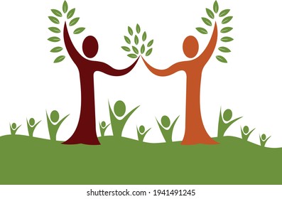 Family tree people nature concept vector illustration