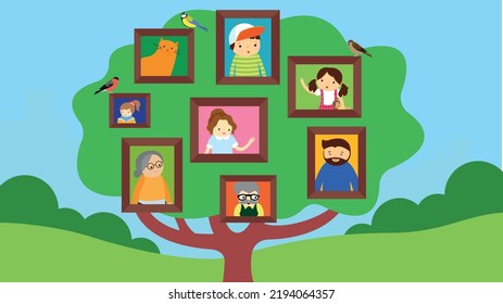 family tree from photos of family members