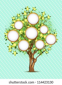 Family tree with place for your photos or text, vector illustration, eps10, 3 layers, easy editable!