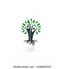 Family Tree And Roots Logo Design. Family Tree Symbol Icon Logo Design	
