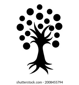 Family tree silhouette vector illustration. Black color tree. Family concept. Icon family oak