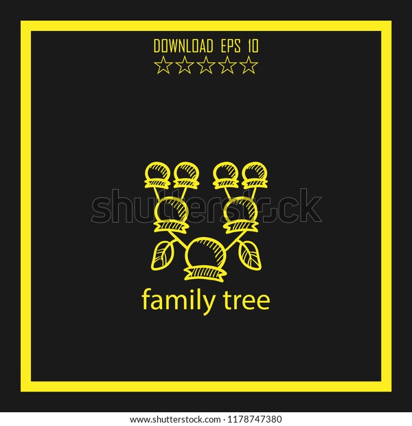 family tree sketch vector\
icon