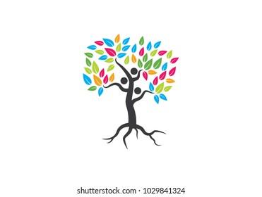 family tree symbol icon logo design template