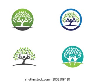 family tree symbol icon logo design template illustration