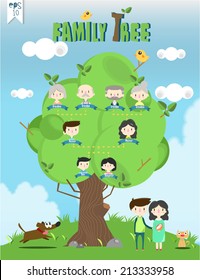 family tree template info graphics vector/illustration 