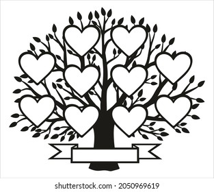 Family tree template vector illustration