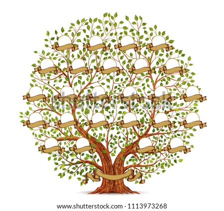 Family Tree template vector illustration