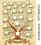 Family Tree template vintage vector illustration