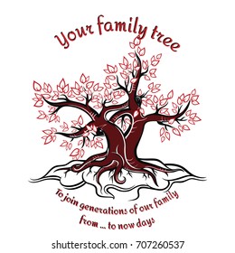 Family tree template for your design. Vector image