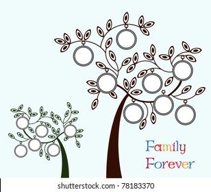 Family tree - two version - one with 6 frames , one with 8 frames