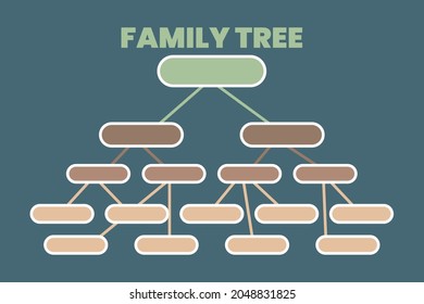 Family Tree vector graphics illustration. Genealogy concept. 