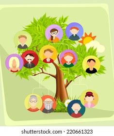 Family tree, vector illustration