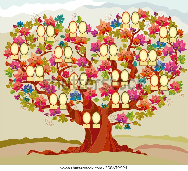 Family Tree Vector Illustration Stock Vector (Royalty Free) 358679591