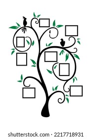 Family Tree Wall Decal -8 Large Photo Picture Sticker Frames 