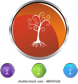 Botón web Árbol familiar aislado en un fondo.