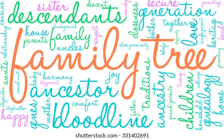 Family Tree Word Cloud On White Stock Vector (royalty Free) 331402691 