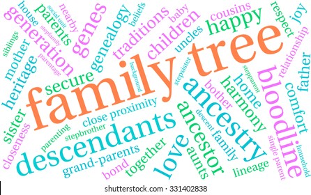 Family Tree Word Cloud On White Stock Vector (Royalty Free) 331402838 ...