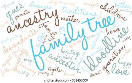 Family Tree Word Cloud On White Stock Vector (Royalty Free) 331403609 ...