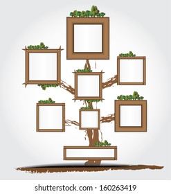 Tree Frames On Wall Tree Photo Stock Vector (royalty Free) 214021960 