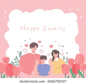 A family trip with children on a warm spring day