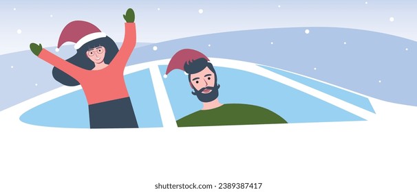 Family trip, emotions of traveling to be with loved ones or going on holiday adventures, flat vector stock illustration