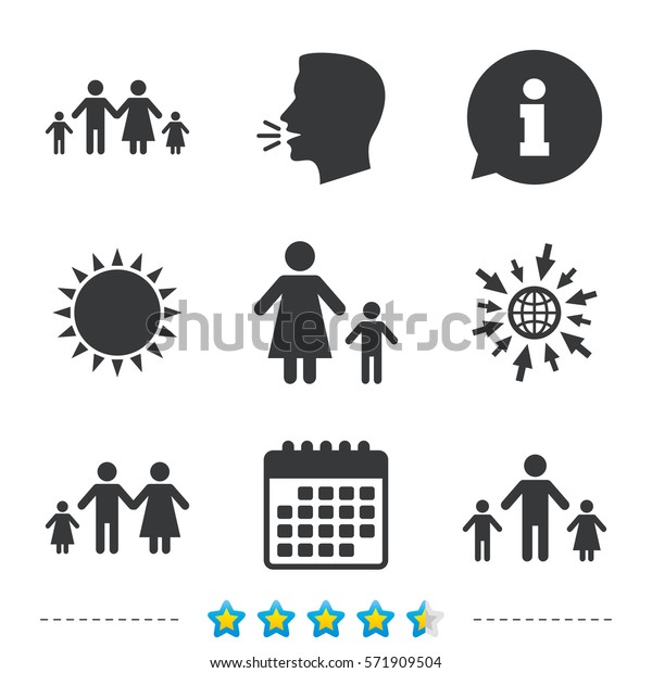 Family Two Children Icon Parents Kids Stock Vector (Royalty Free) 571909504