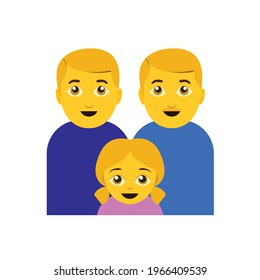 Family with two dads emoji vector father daughter