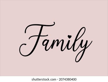 family typography with pink background