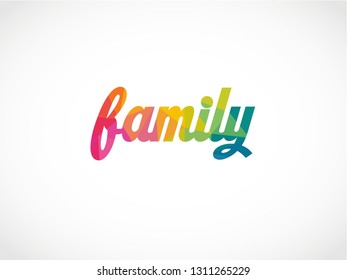 family typography and polygon design - vector