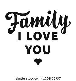 Family typography. Retro black lettering.