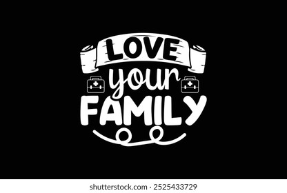 Familie Typografie T-Shirt Design Vektorgrafik Vorlage,