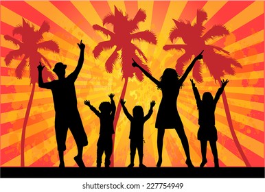 family under the palm 