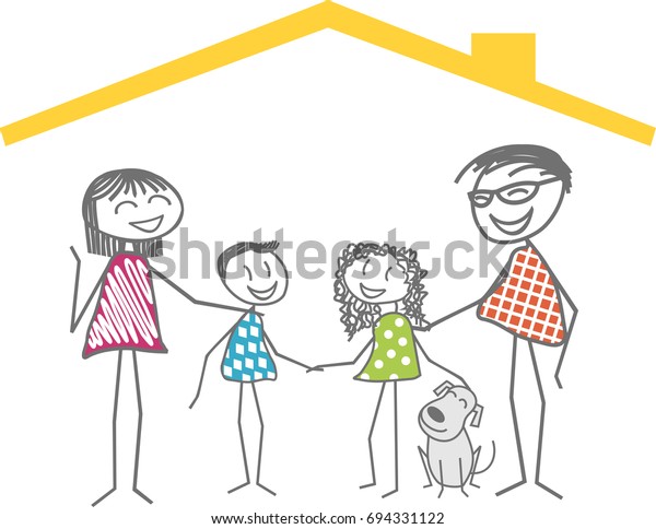 A family under a roof to illustrate insurance\
and protection
