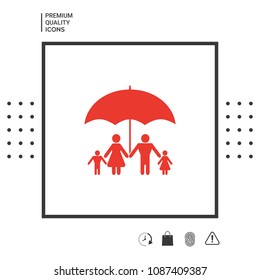 Family under umbrella - Family protect icon Family under umbrella - Family protect icon