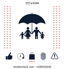 Family under umbrella - Family protect icon