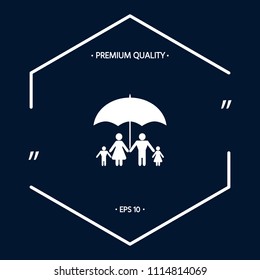 Family under umbrella - Family protect icon