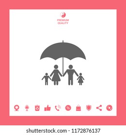 Family under umbrella - Family protect icon