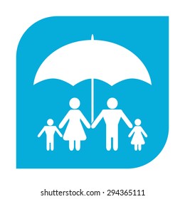 Family under umbrella - Family protect icon.