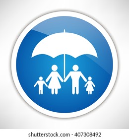 Family under umbrella - Family protect icon. Family under umbrella - Family protect icon.
